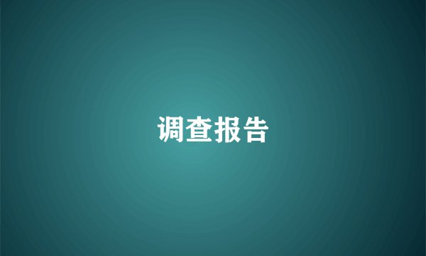 调查报告