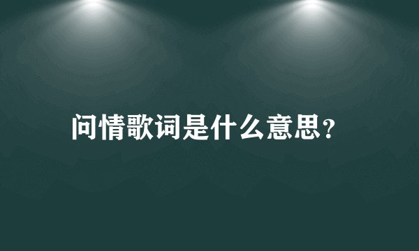问情歌词是什么意思？