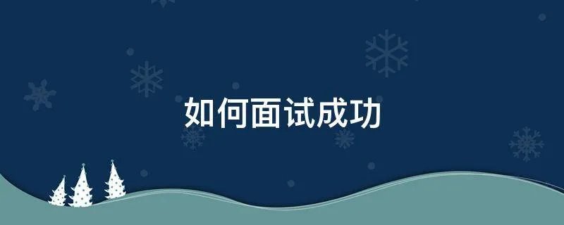 如何面试成功