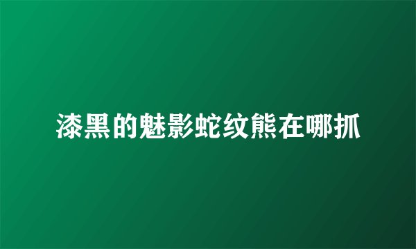 漆黑的魅影蛇纹熊在哪抓