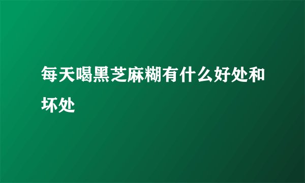 每天喝黑芝麻糊有什么好处和坏处