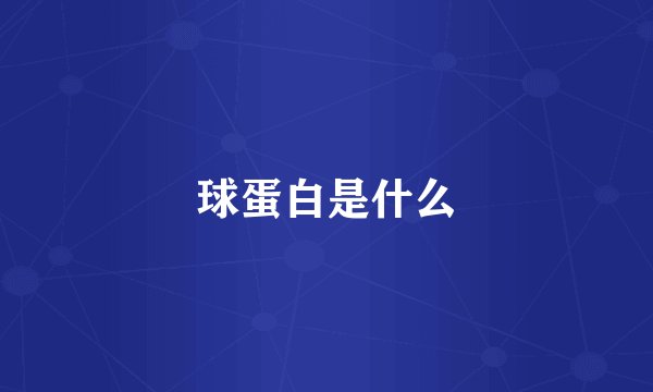 球蛋白是什么