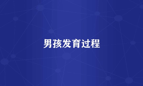 男孩发育过程