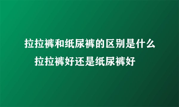 拉拉裤和纸尿裤的区别是什么　拉拉裤好还是纸尿裤好