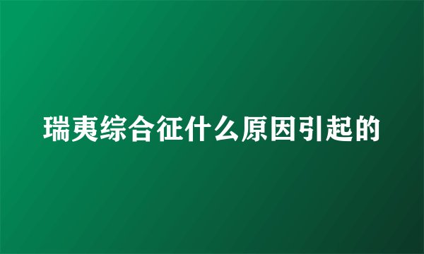 瑞夷综合征什么原因引起的