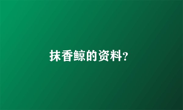 抹香鲸的资料？