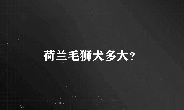 荷兰毛狮犬多大?