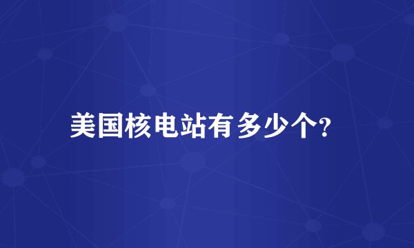 美国核电站有多少个?