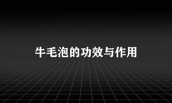 牛毛泡的功效与作用