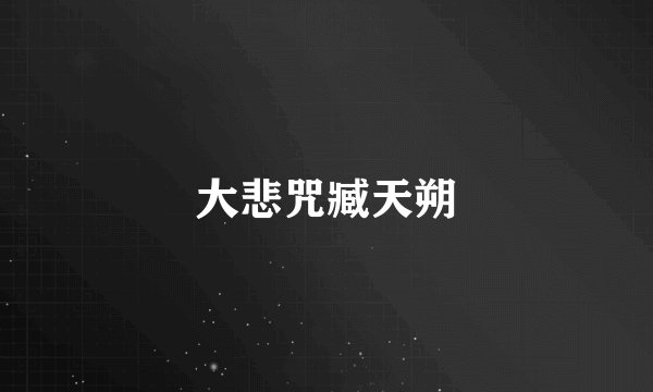 大悲咒臧天朔