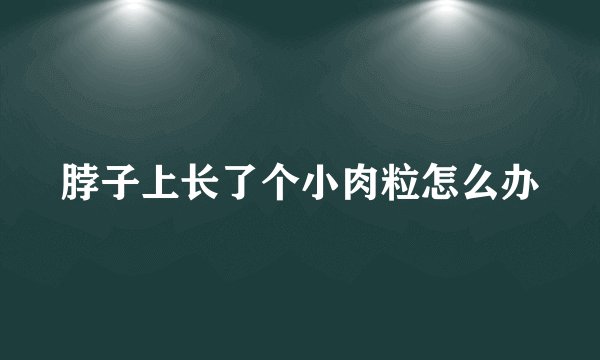 脖子上长了个小肉粒怎么办