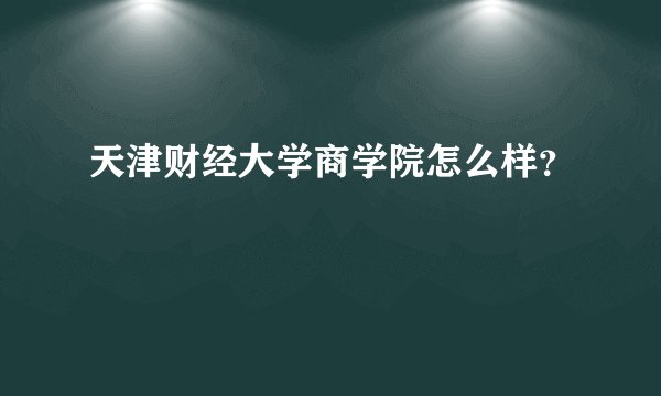 天津财经大学商学院怎么样？