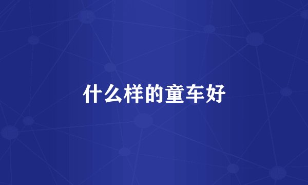 什么样的童车好