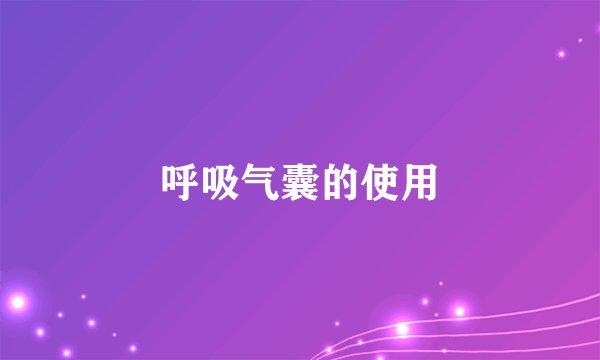 呼吸气囊的使用