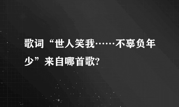 歌词“世人笑我……不辜负年少”来自哪首歌?