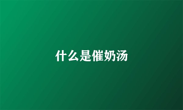 什么是催奶汤