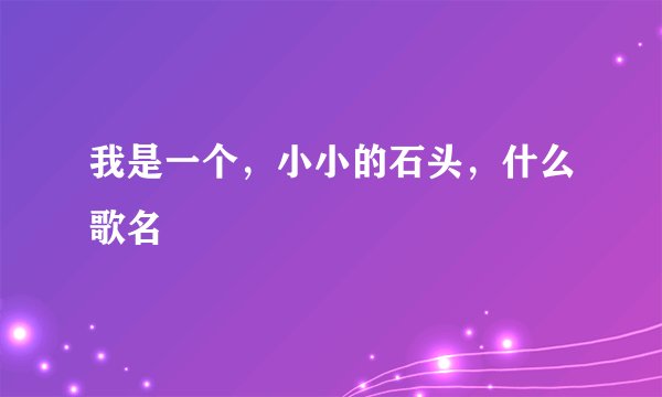 我是一个,小小的石头,什么歌名