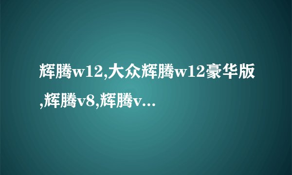 辉腾w12,大众辉腾w12豪华版,辉腾v8,辉腾v6,w12辉腾,12缸辉腾耗油怎么样？