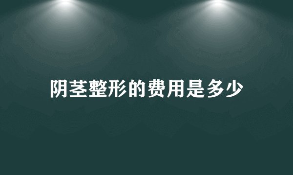 阴茎整形的费用是多少