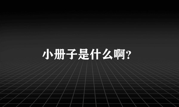 小册子是什么啊？