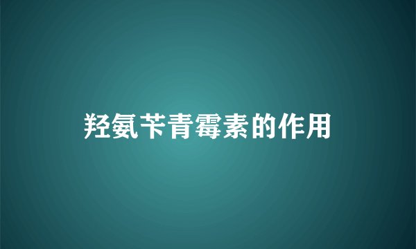 羟氨苄青霉素的作用