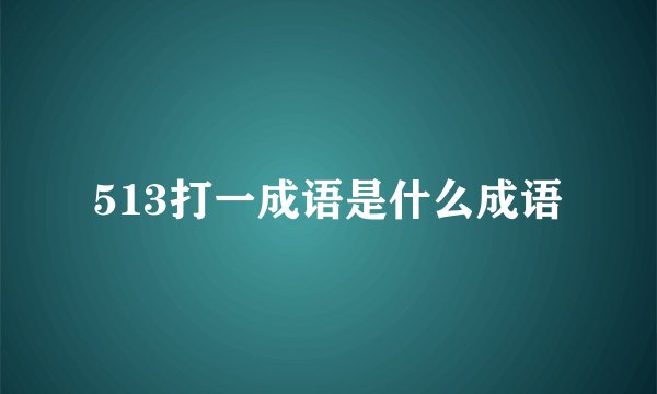 513打一成语是什么成语