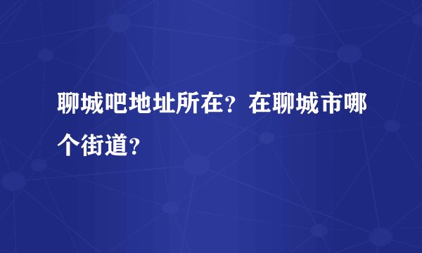 聊城吧地址所在？在聊城市哪个街道？