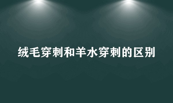 绒毛穿刺和羊水穿刺的区别