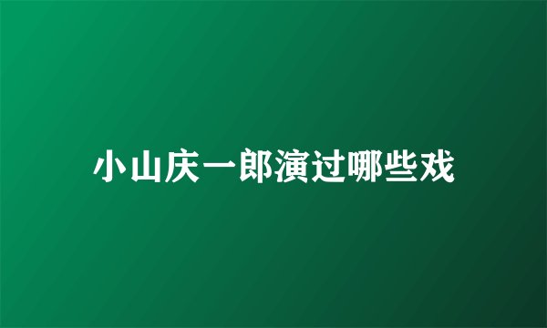 小山庆一郎演过哪些戏
