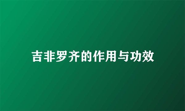 吉非罗齐的作用与功效