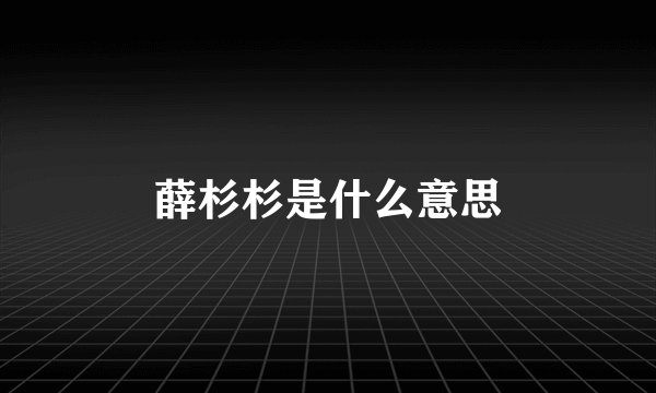 薛杉杉是什么意思
