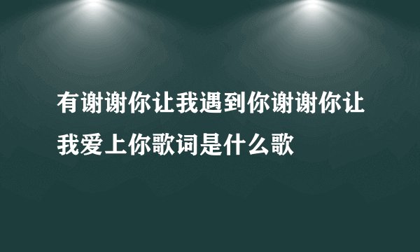 有谢谢你让我遇到你谢谢你让我爱上你歌词是什么歌