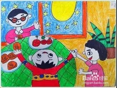 中秋节的儿童画怎么画?