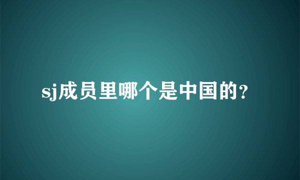 sj成员里哪个是中国的？