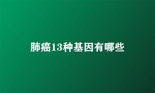 肺癌13种基因有哪些