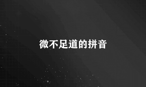 微不足道的拼音