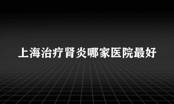 上海治疗肾炎哪家医院最好