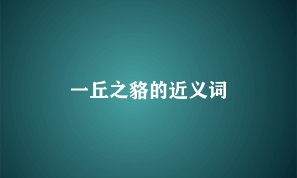 一丘之貉的近义词