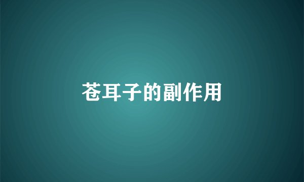 苍耳子的副作用