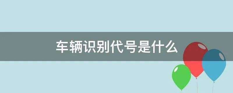 车辆识别代号是什么