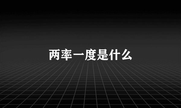 两率一度是什么