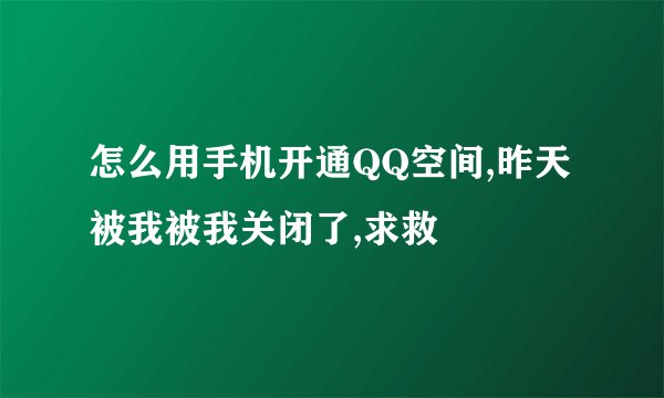 怎么用手机开通QQ空间,昨天被我被我关闭了,求救