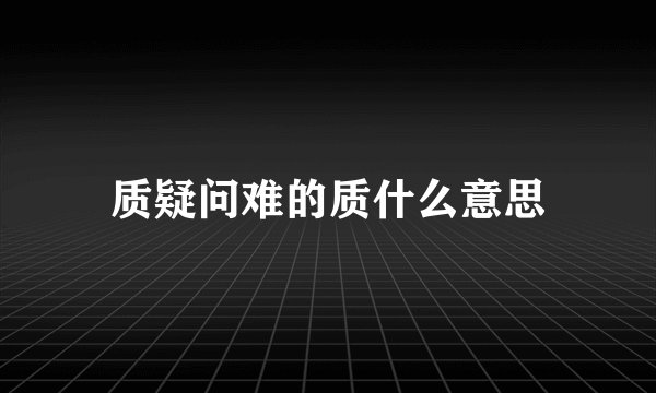 质疑问难的质什么意思