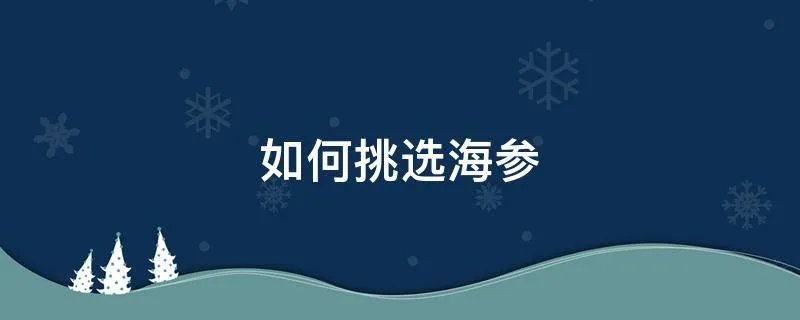 如何挑选海参