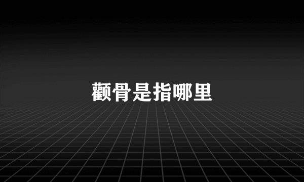 颧骨是指哪里