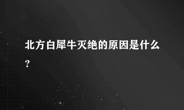 北方白犀牛灭绝的原因是什么?