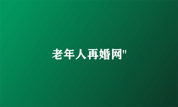 老年人再婚网