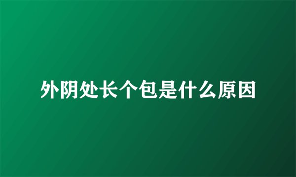 外阴处长个包是什么原因