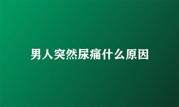 男人突然尿痛什么原因