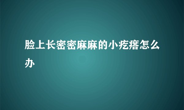 脸上长密密麻麻的小疙瘩怎么办